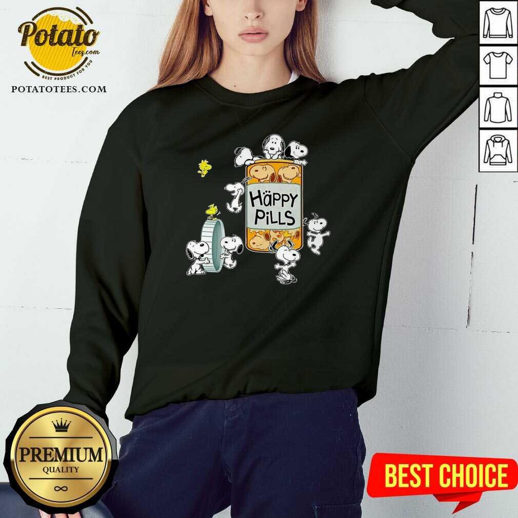 Awesome Snoopy And Woodstock Happy Pills Shirt - Image 4
