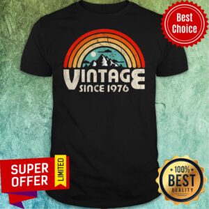 Funny 43rd Birthday Vintage 1976 Epic Rainbow Vintage Shirt