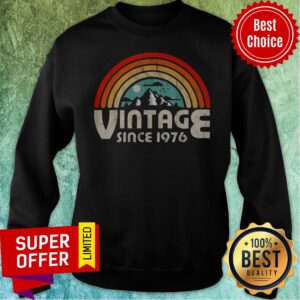Alternative view of Funny 43rd Birthday Vintage 1976 Epic Rainbow Vintage Shirt
