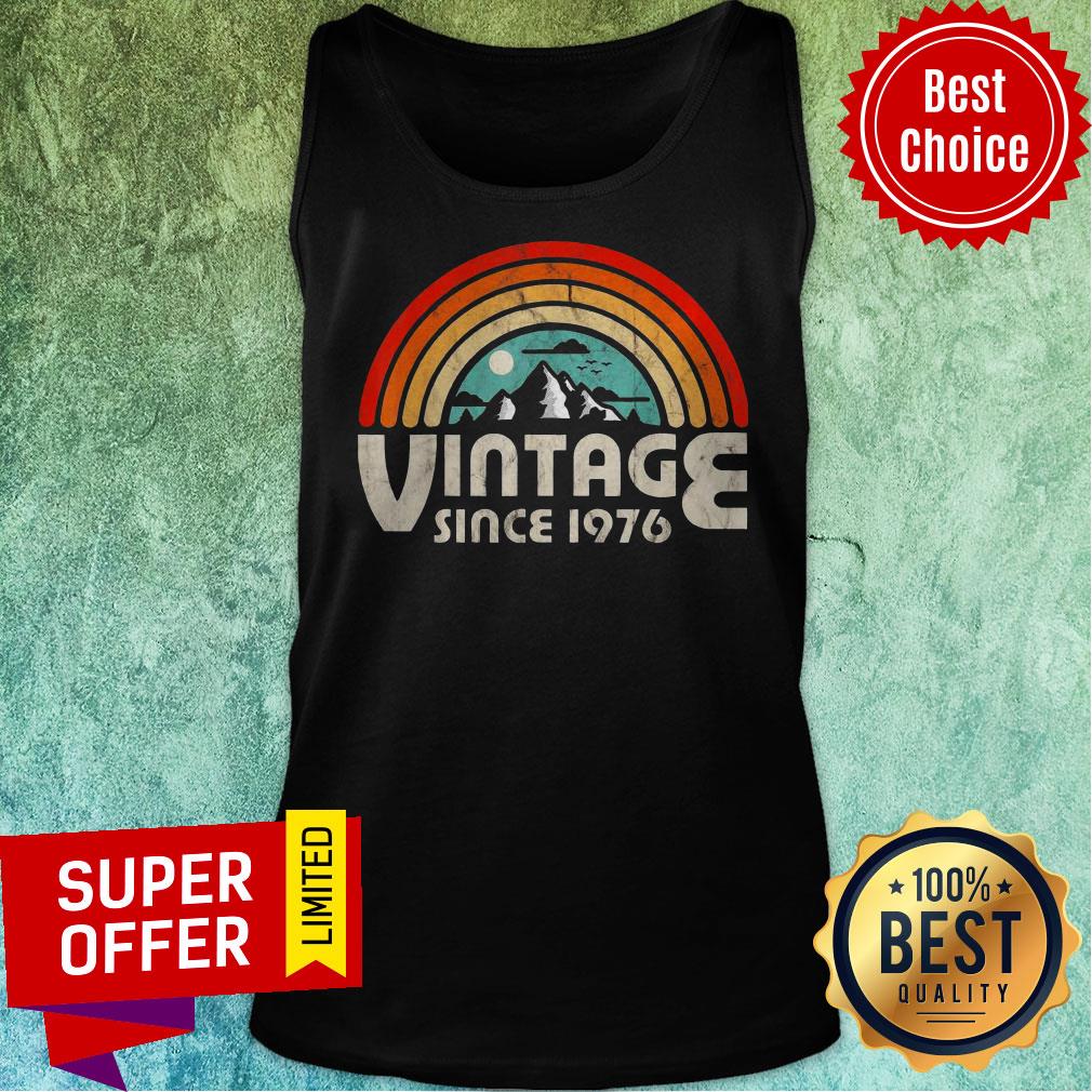 Funny 43rd Birthday Vintage 1976 Epic Rainbow Vintage Shirt - Image 5