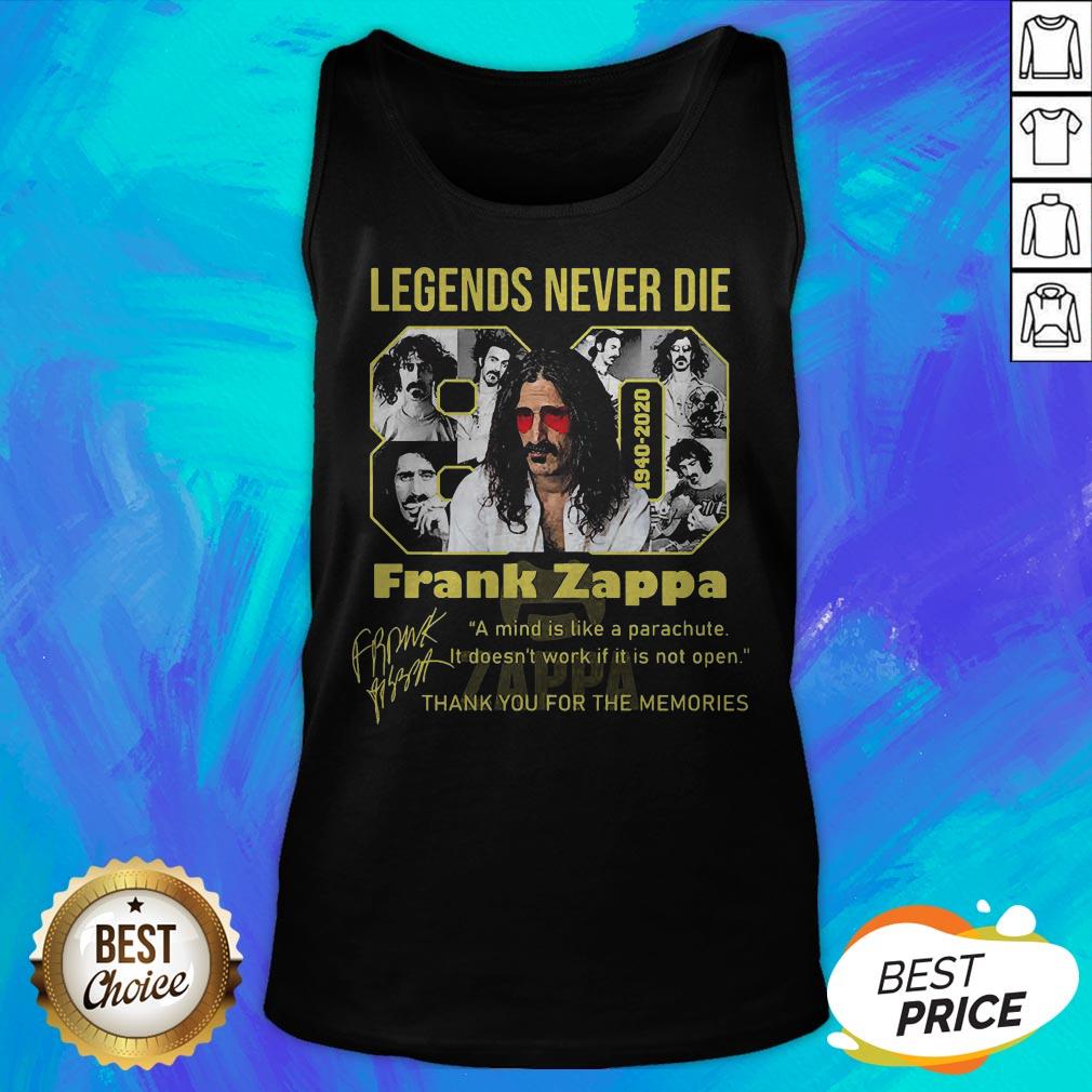 80 Legends Never Die 1940 2020 Frank Zappa Signature Shirt - Image 5