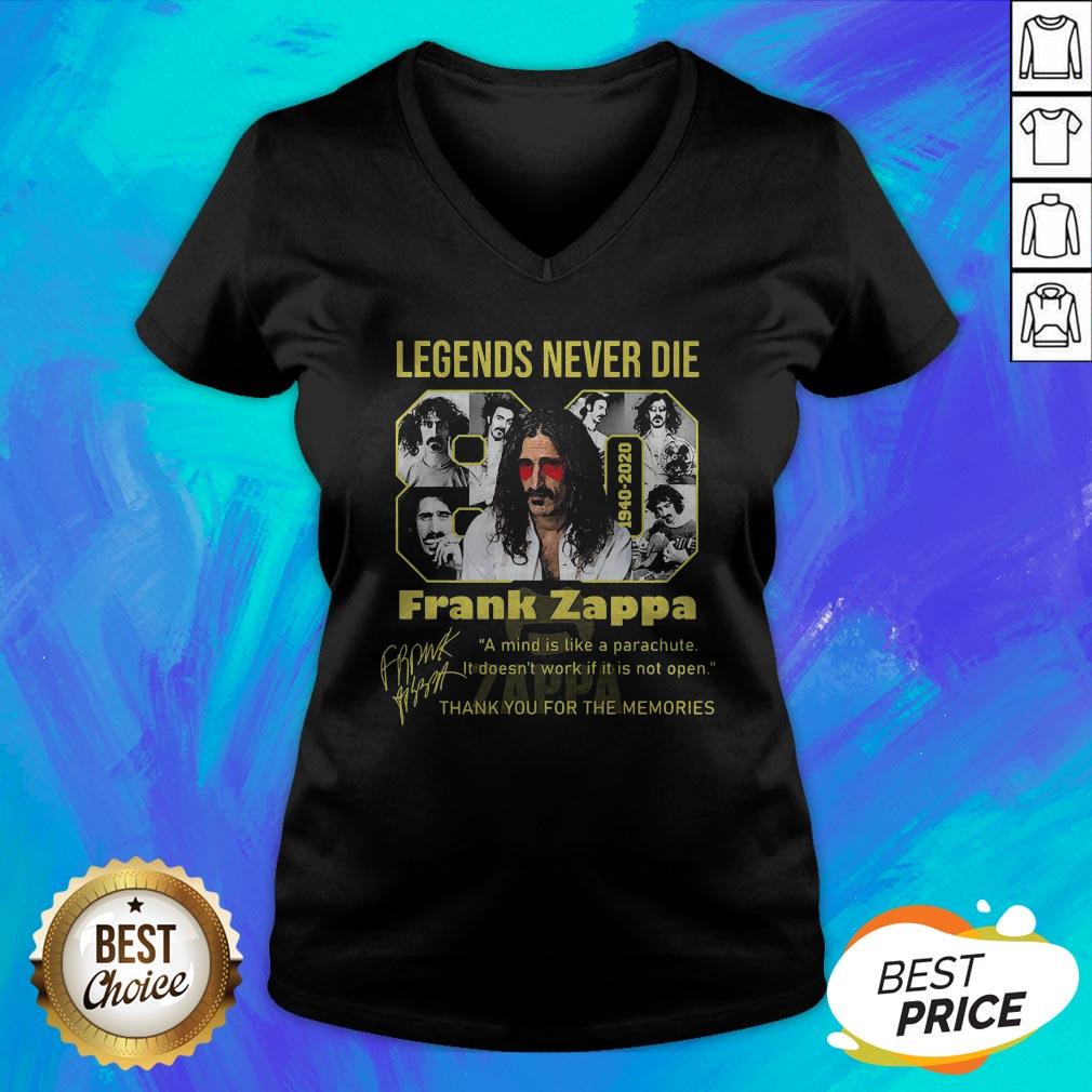 80 Legends Never Die 1940 2020 Frank Zappa Signature Shirt - Image 4