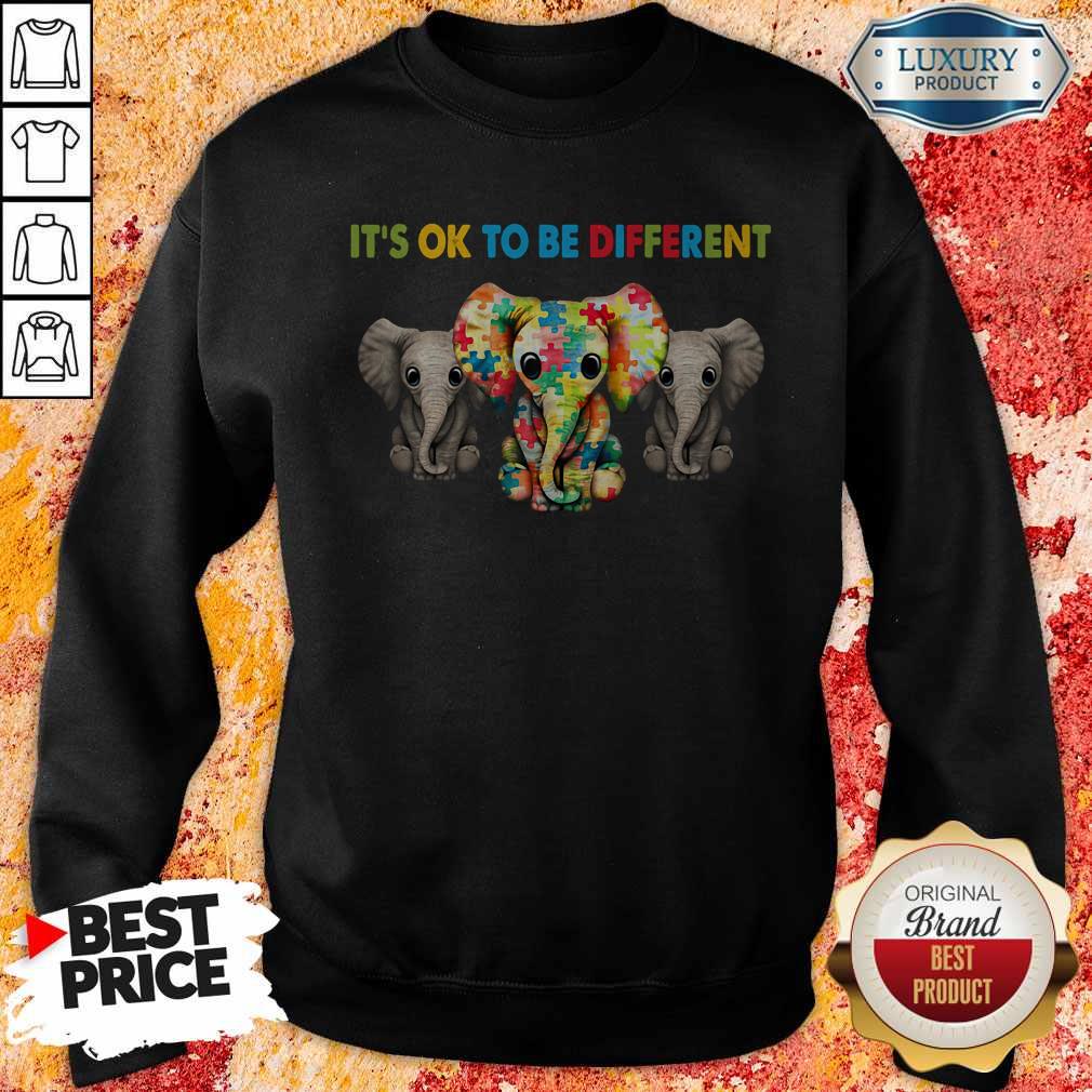 Elephant Autism It's Ok To Be Different Shirt - Image 4