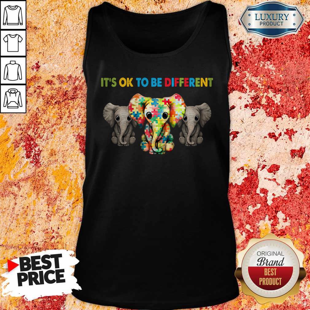 Elephant Autism It's Ok To Be Different Shirt - Image 3