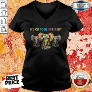 Alternative view of Elephant Autism It's Ok To Be Different Shirt