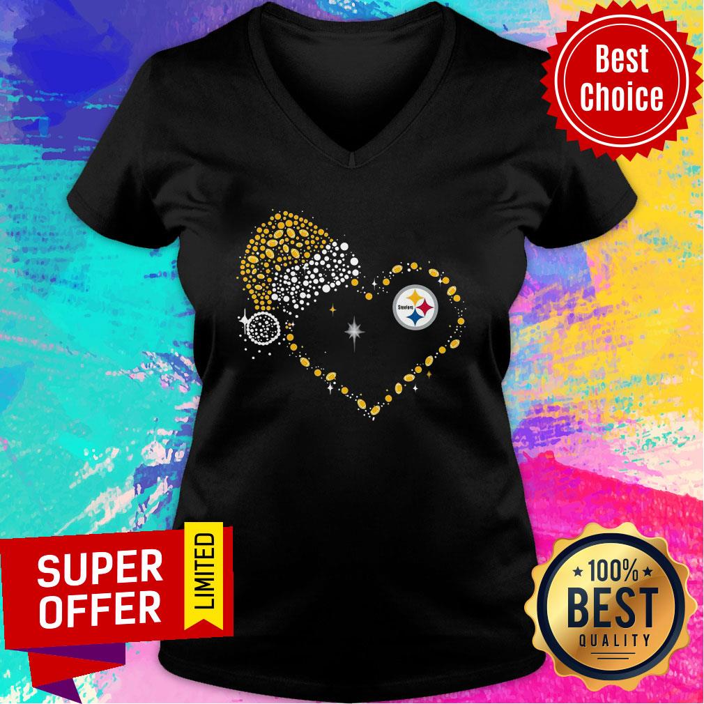 Good Santa Heaer Pittsburgh Steelers Diamond Shirt - Image 3