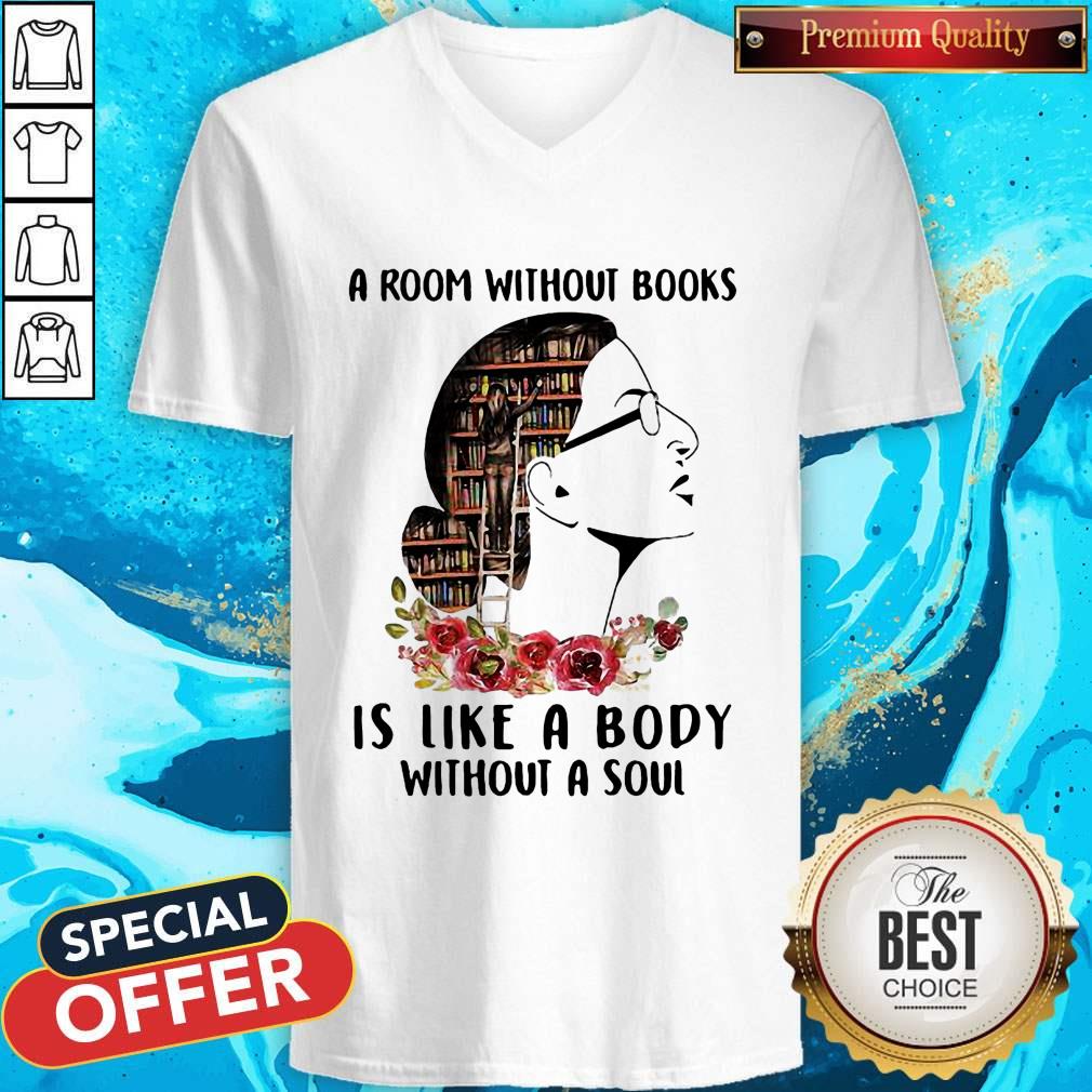 A Room Without Books Is Like A Body Without A Soul Flowers Shirt - Image 2