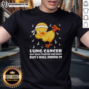 Official Cartoon Chick Karate Kick Lung Cancer May Have Started The Fight But I Will Finish It T-Shirt
