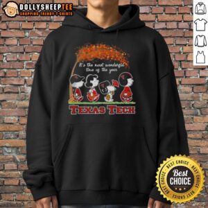 Alternative view of Awesome Texas Tech Red Raiders X Peanuts Snoopy And Friends Autumn It's The Most Wonderful Time T-Shirt