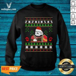 Alternative view of Hot Santa Claus Leonardo Big Fat Jumper Quarantined Christmas 2020 Pandemic Meme Ugly Christmas Shirt