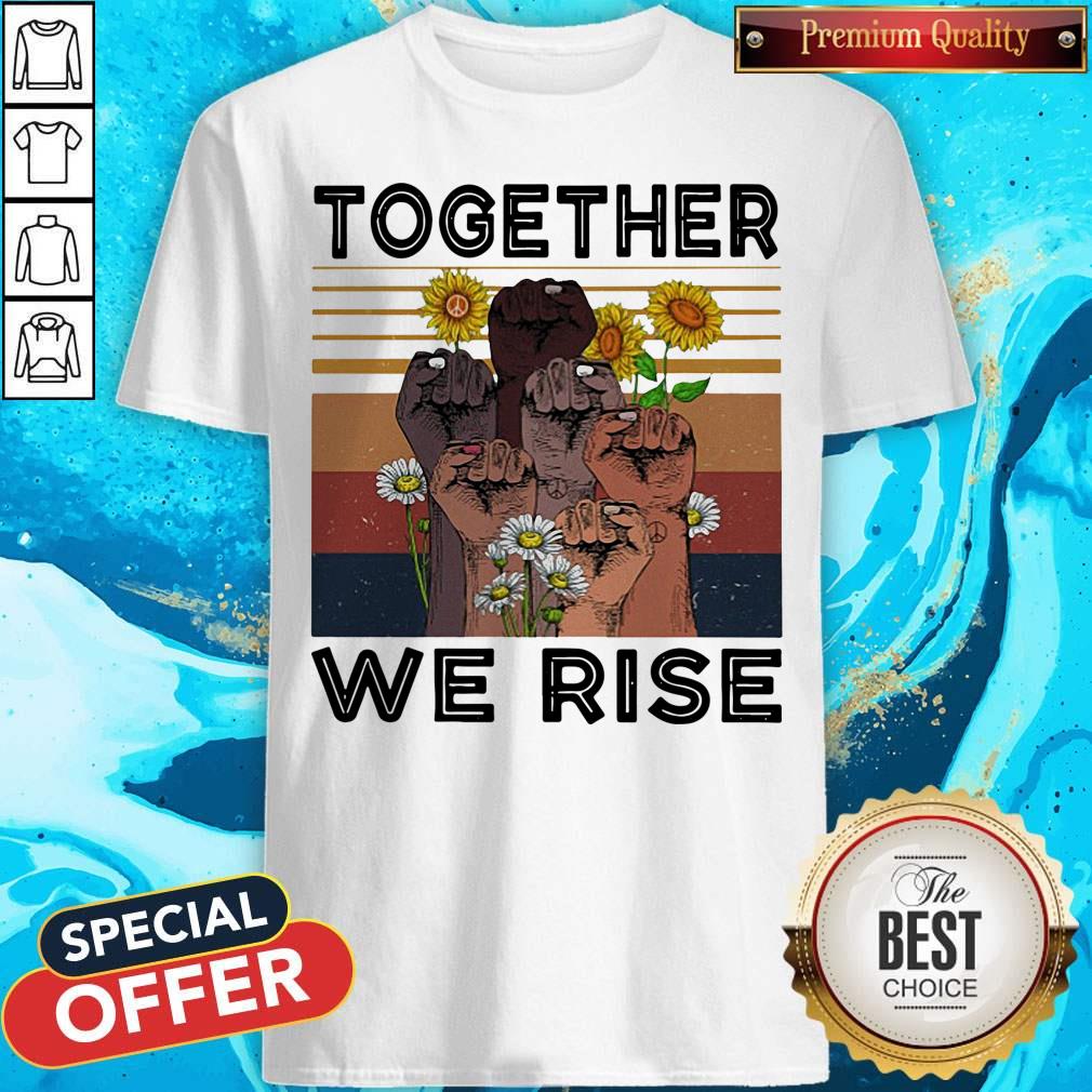 Juneteenth Day Together We Rise Sunflowers Black Lives Matter Vintage Retro Shirt