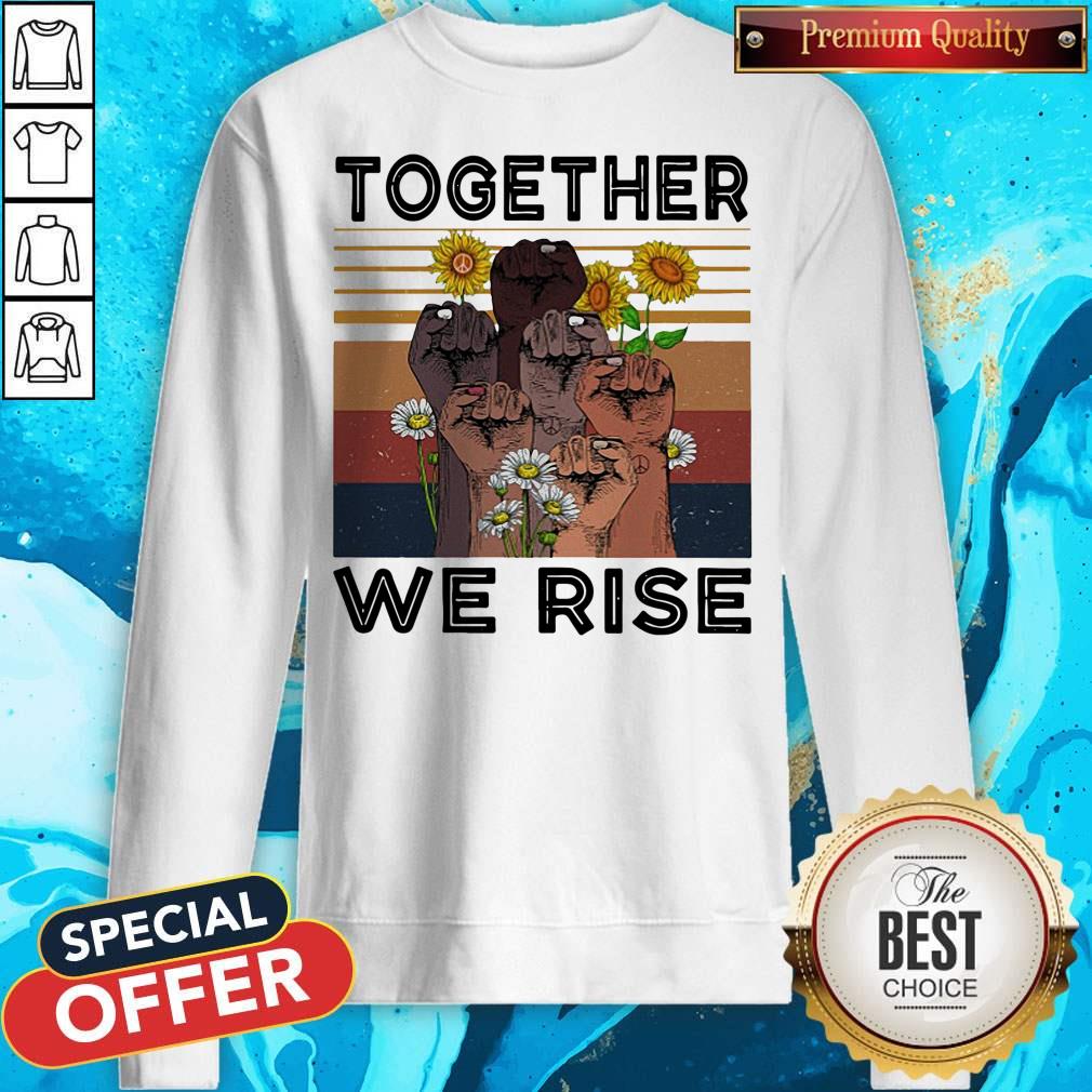 Juneteenth Day Together We Rise Sunflowers Black Lives Matter Vintage Retro Shirt - Image 4