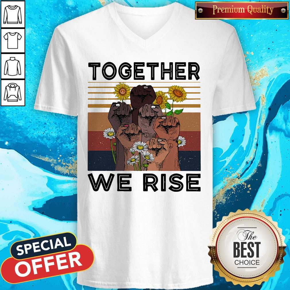 Juneteenth Day Together We Rise Sunflowers Black Lives Matter Vintage Retro Shirt - Image 2