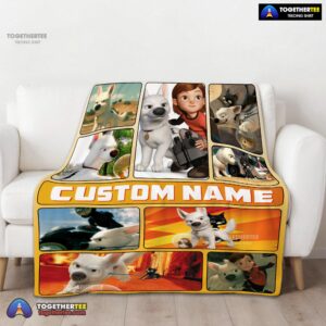 Alternative view of Official Disney Bolt Cartoon Bolt And Penny Blanket Fleece Customized Blanket