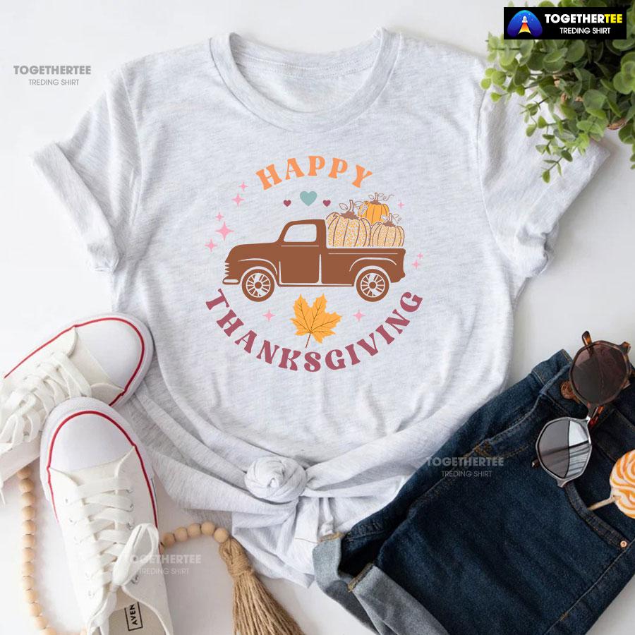 Happy Thanksgiving Pumpkin Leopard T-Shirt - Image 5