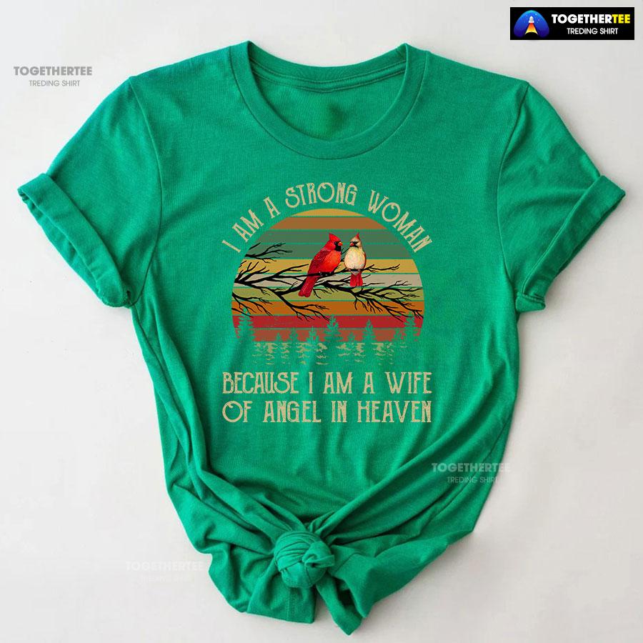 I Am A Strong Woman Because I Am A Wife Of Angel In Heaven Vintage T-Shirt - Image 9