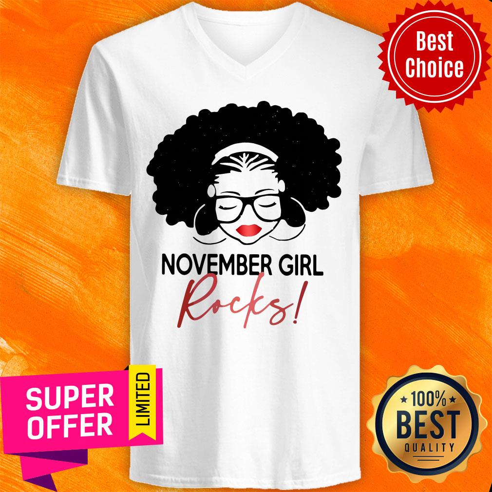 Awesome Birthday Girl November Girl Rocks Shirt - Image 2