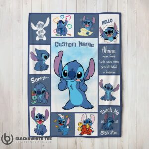 Awesome Cute Disney Playful Stitch Collage Blanket Fleece Customized Blanket