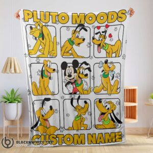 Awesome Cute Disney Pluto Dog And Friends Pluto Dog Moods Blanket Customize Blanket