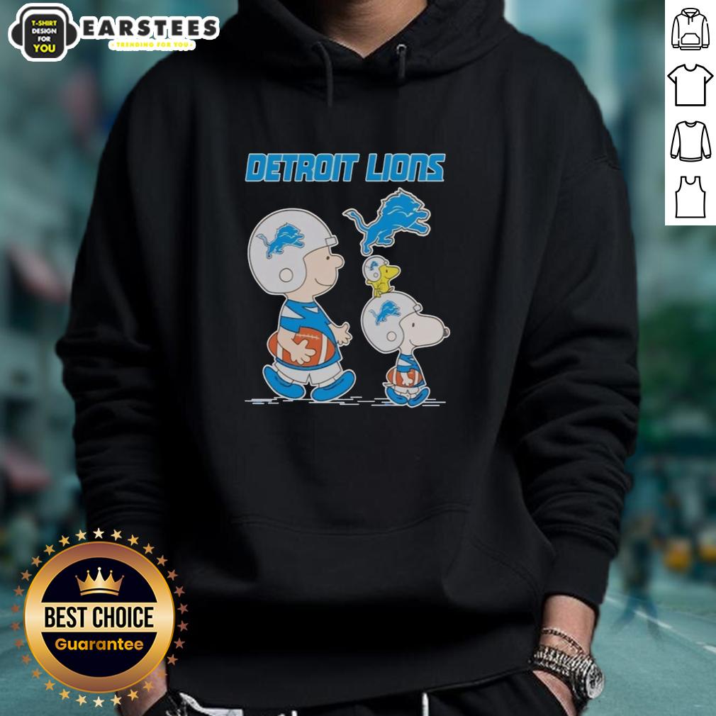 Awesome Detroit Lions X Snoopy And Charlie Brown Detroit Lions T-Shirt - Image 2