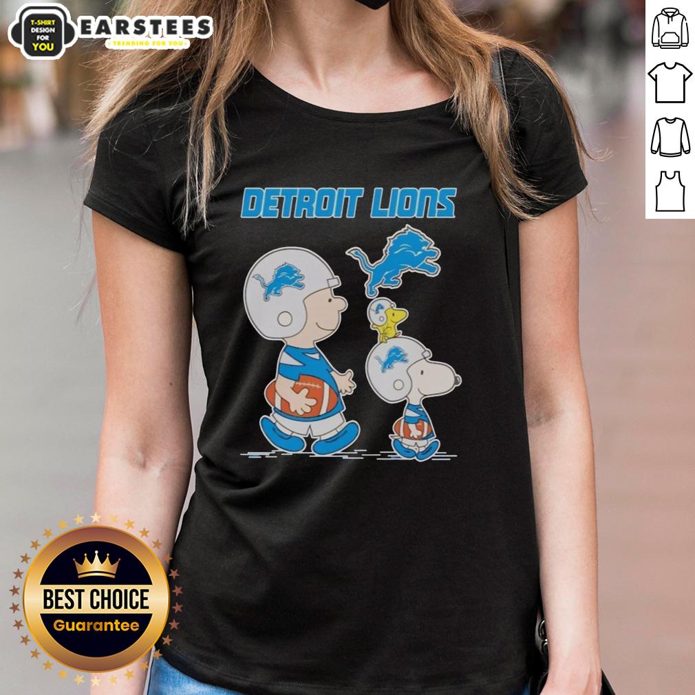 Awesome Detroit Lions X Snoopy And Charlie Brown Detroit Lions T-Shirt - Image 3