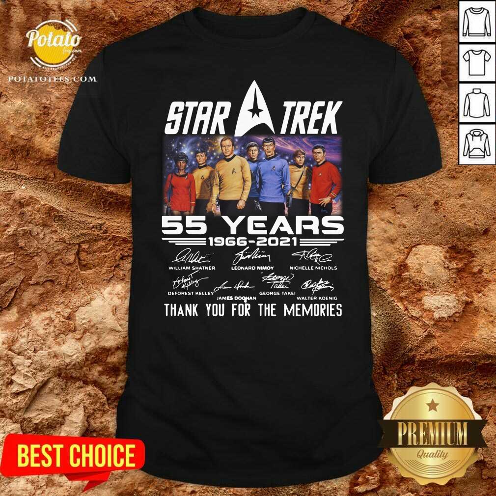 Premium Star Trek 55 Years 1966 2021 Thank You For The Memories Signatures Shirt