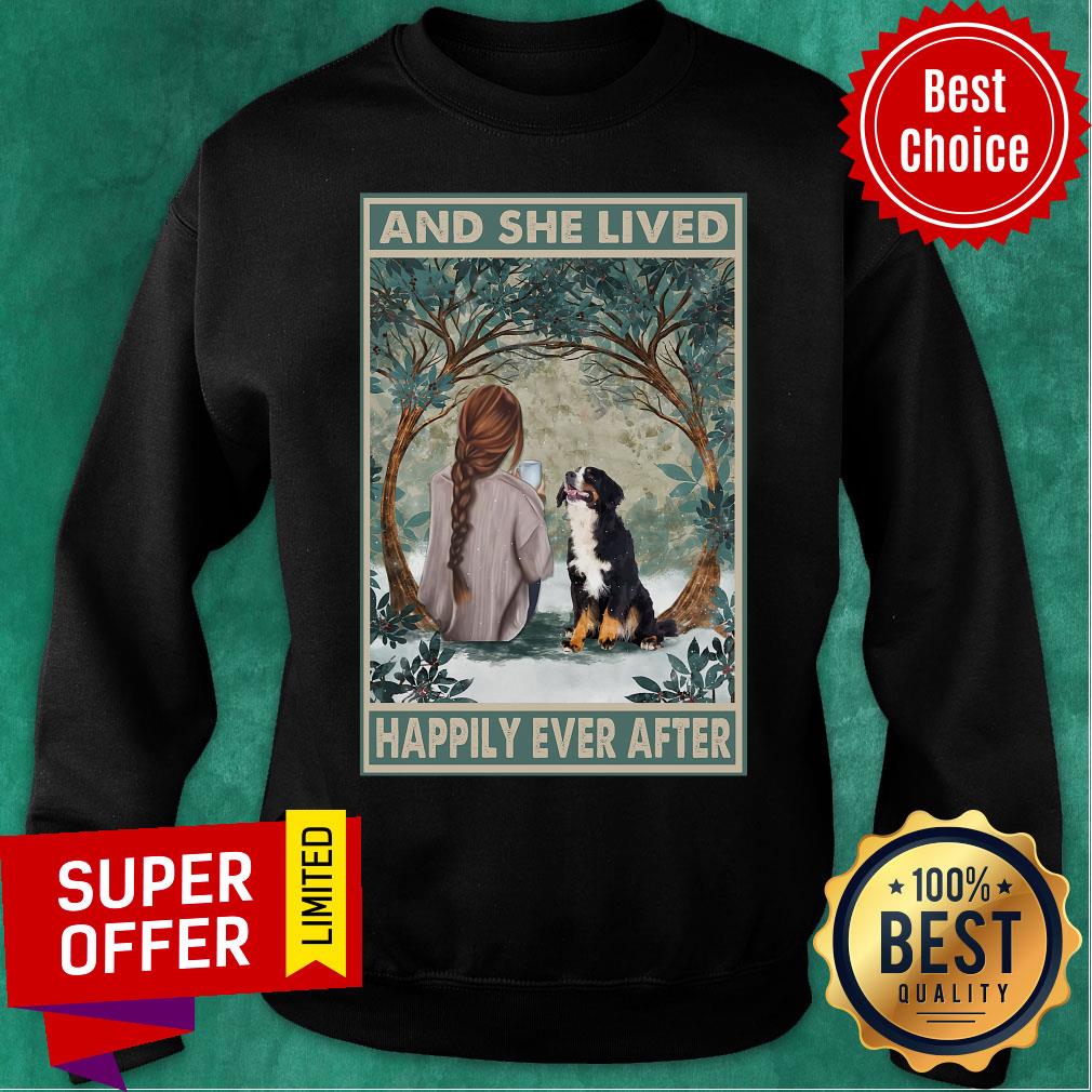 Sennenhund Berner And She Lived Happily Ever After Shirt - Image 5