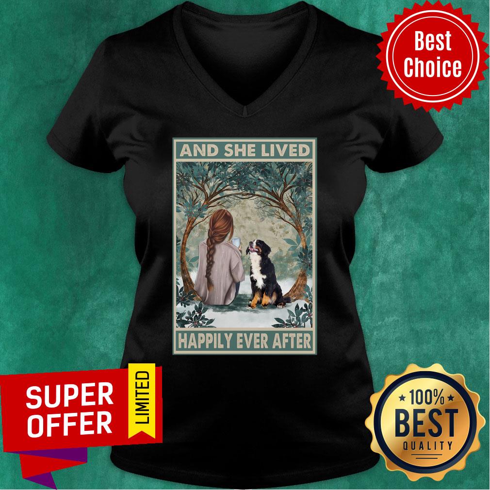 Sennenhund Berner And She Lived Happily Ever After Shirt - Image 3