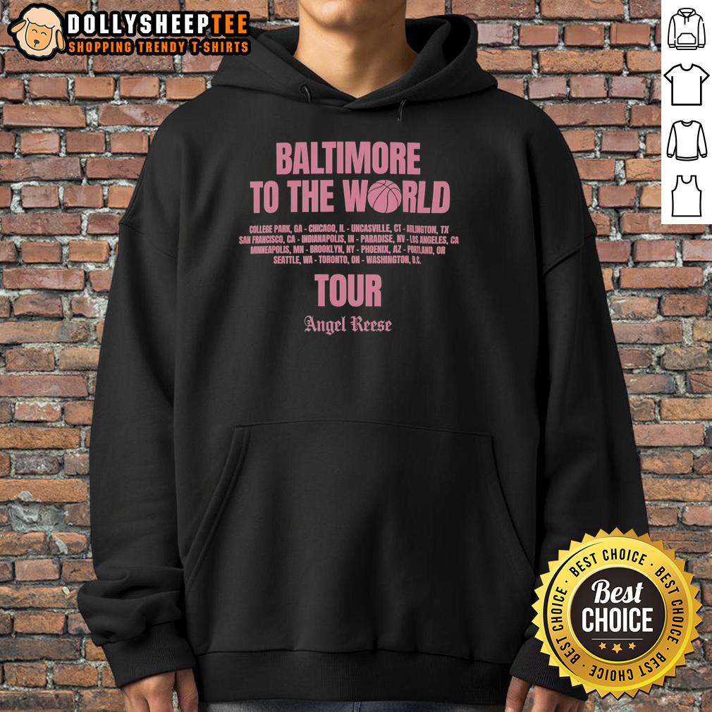Official Angel Reese Chicago Sky Baltimore To The World Tour T-Shirt - Image 2