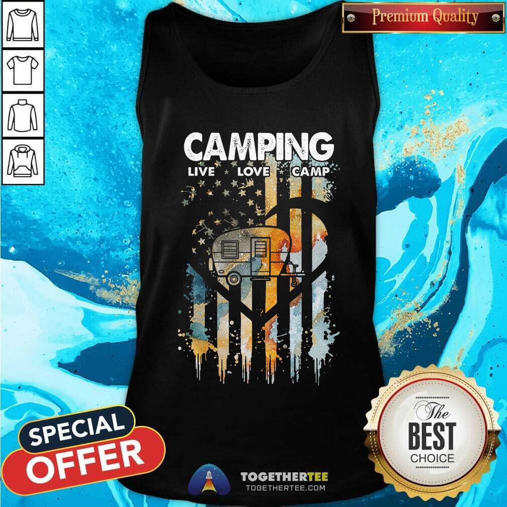 Camping Live Love Camp American Flag Shirt - Image 3