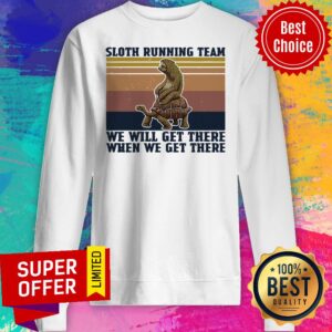 Alternative view of Premium Sloth Riding Turtle Running Team We Get There When We Get There Vintage Shirt