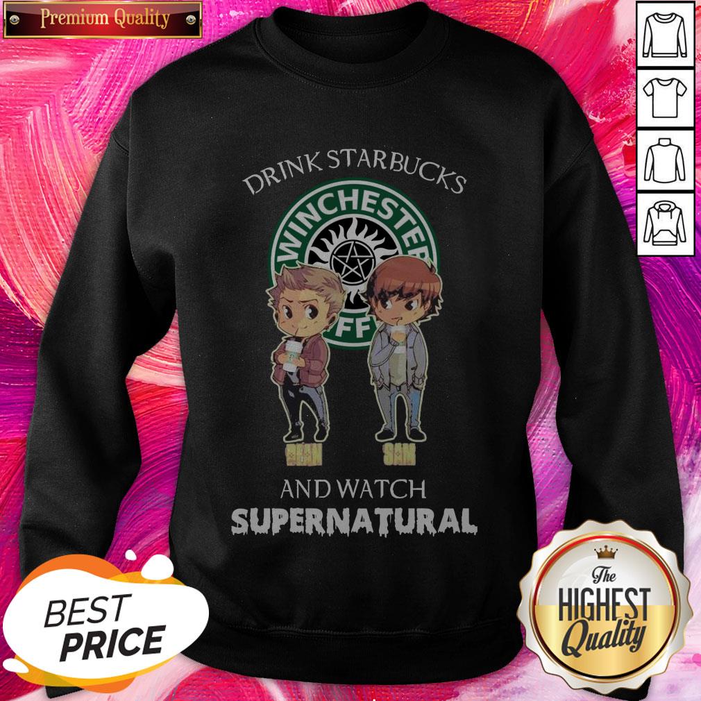Pretty Drink Starbucks Winchester Coffee And Watch Supernatural Shirt - Image 4
