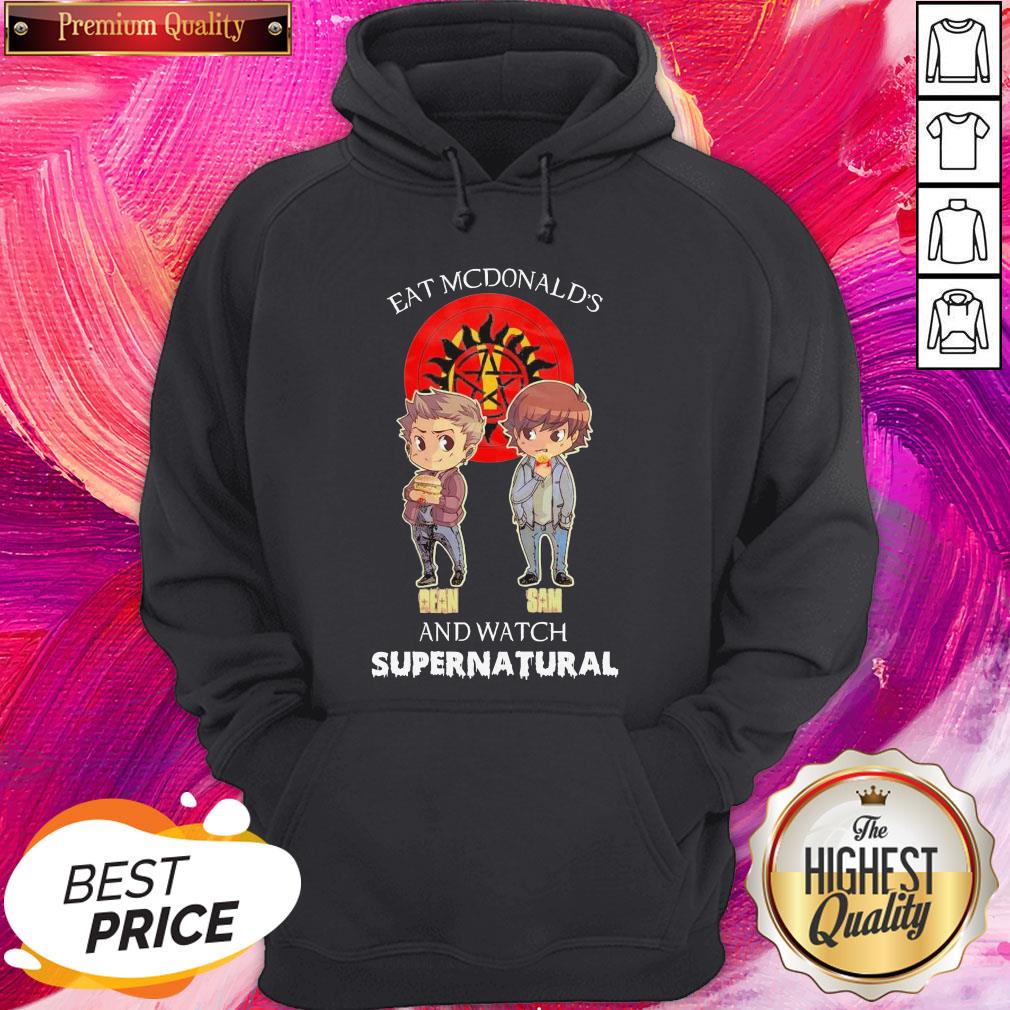 Top Dean And Sam Eat Mcdonald’s And Watch Supernatural Shirt - Image 5