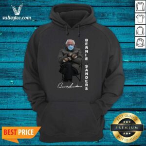 Alternative view of Cute Bernie Sanders Sitting Inauguration Meme Mittens Signature Shirt