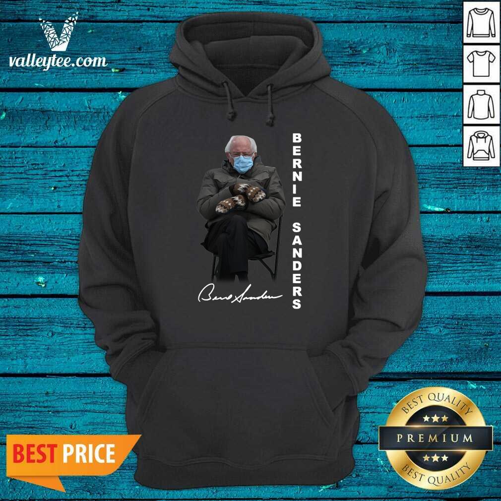 Cute Bernie Sanders Sitting Inauguration Meme Mittens Signature Shirt - Image 2