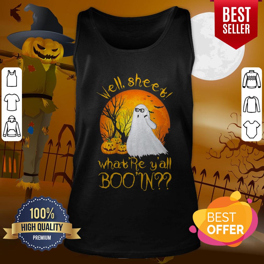 Pro Well Sheet Whatre Yall Boo In Ghost Pumpkin Sunset Halloween Shirt - Image 3