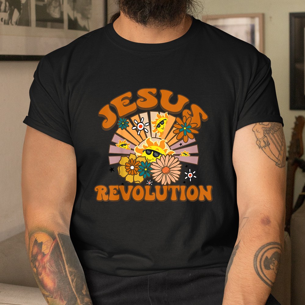 Jesus Revolution Funny Christian Groovy Boho Shirt - Image 3