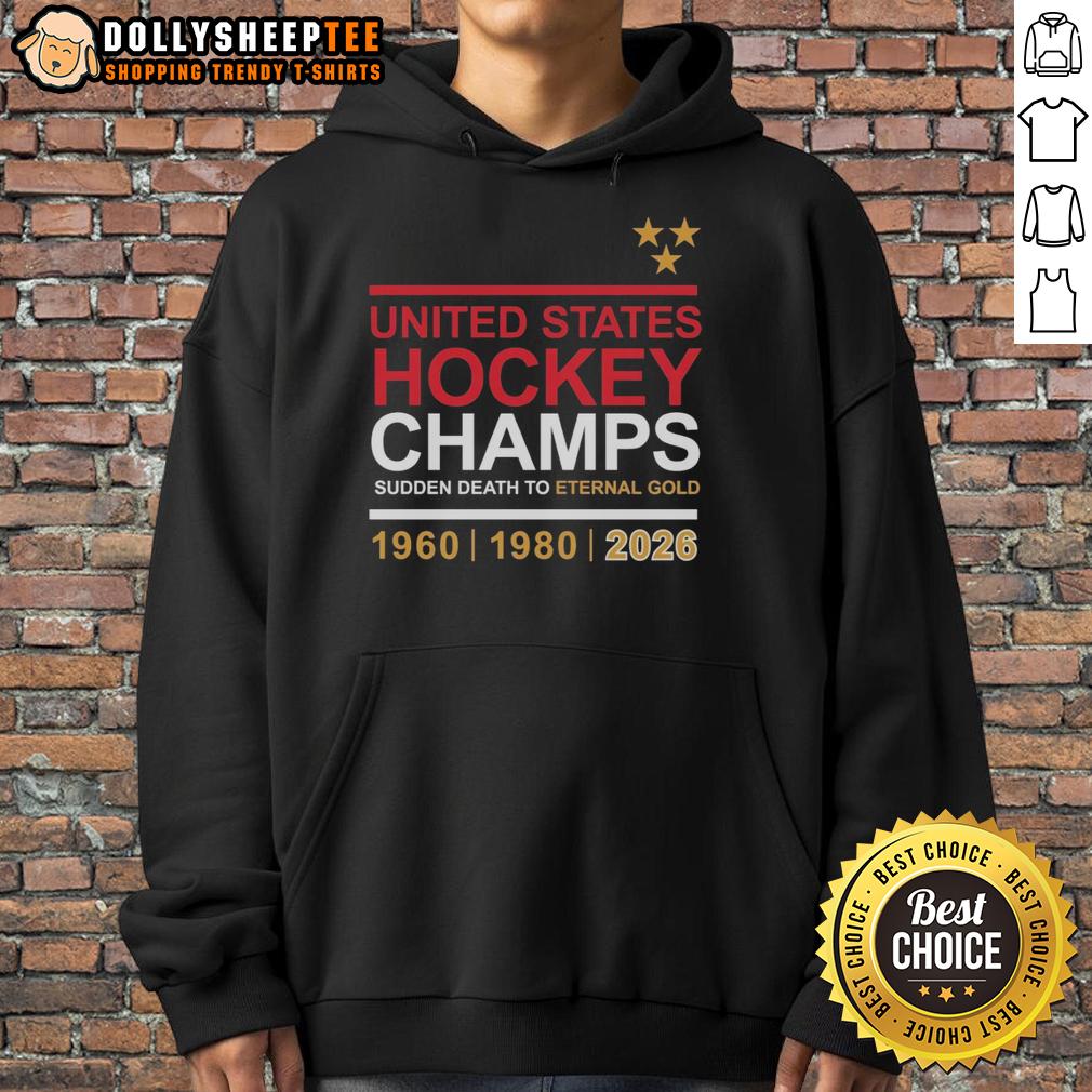 Official United States Hockey Champs Sudden Death To Eternal Gold 2026 T-Shirt - Image 2