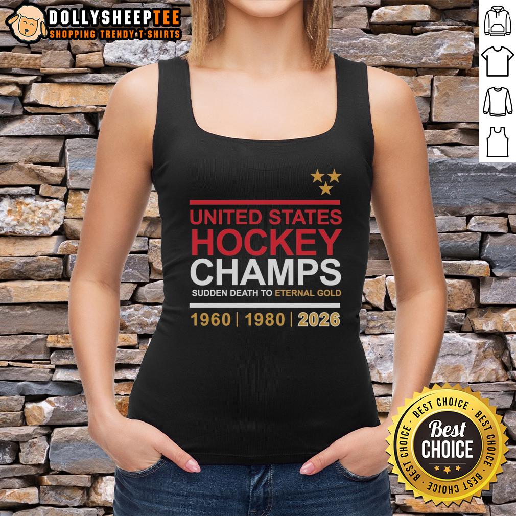Official United States Hockey Champs Sudden Death To Eternal Gold 2026 T-Shirt - Image 4