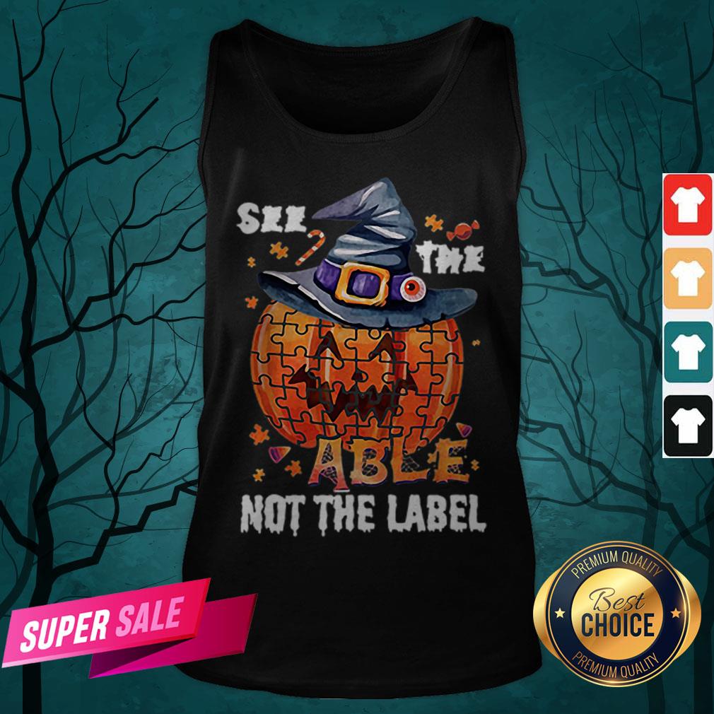 Halloween Autism Awareness Pumpkin See The Able Not The Label Shirt - Image 5