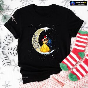 Dancing Beauty And The Beast Love You To The Moon And Back Christmas T-Shirt