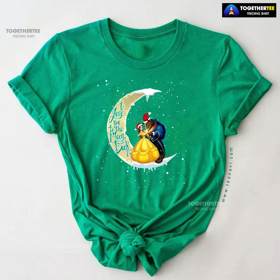 Dancing Beauty And The Beast Love You To The Moon And Back Christmas T-Shirt - Image 10