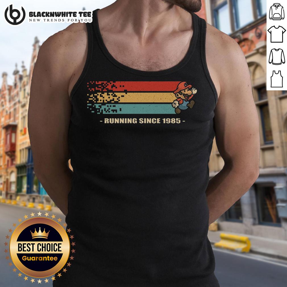 Official Mario Running Since 1985 Retro Gamer T-Shirt - Image 4