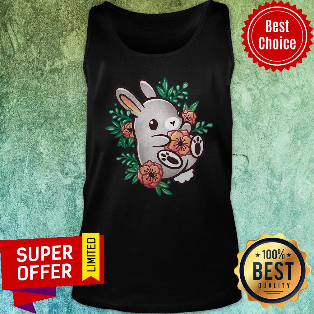 Awesome Floral Cute Bunny Shirt - Image 3