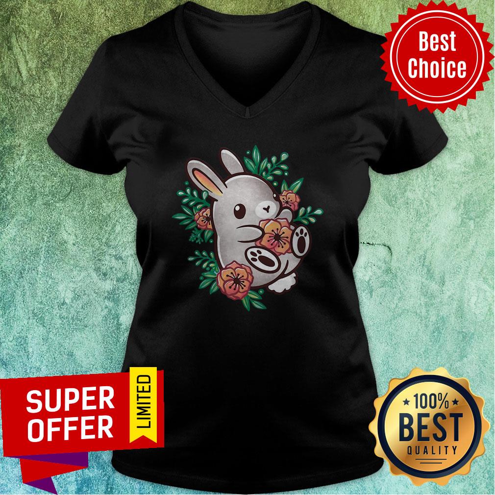 Awesome Floral Cute Bunny Shirt - Image 2