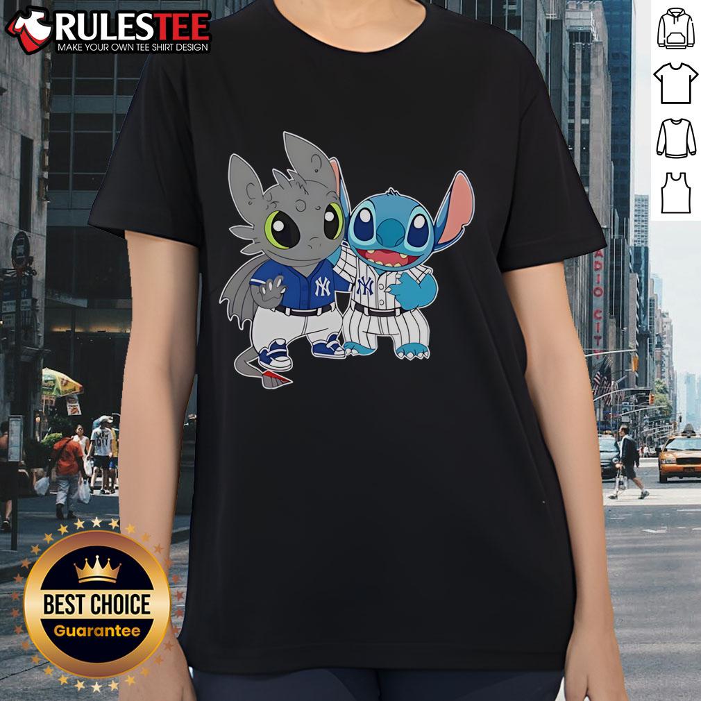 Cute New York Yankees Toothless X Stitch T-Shirt - Image 3