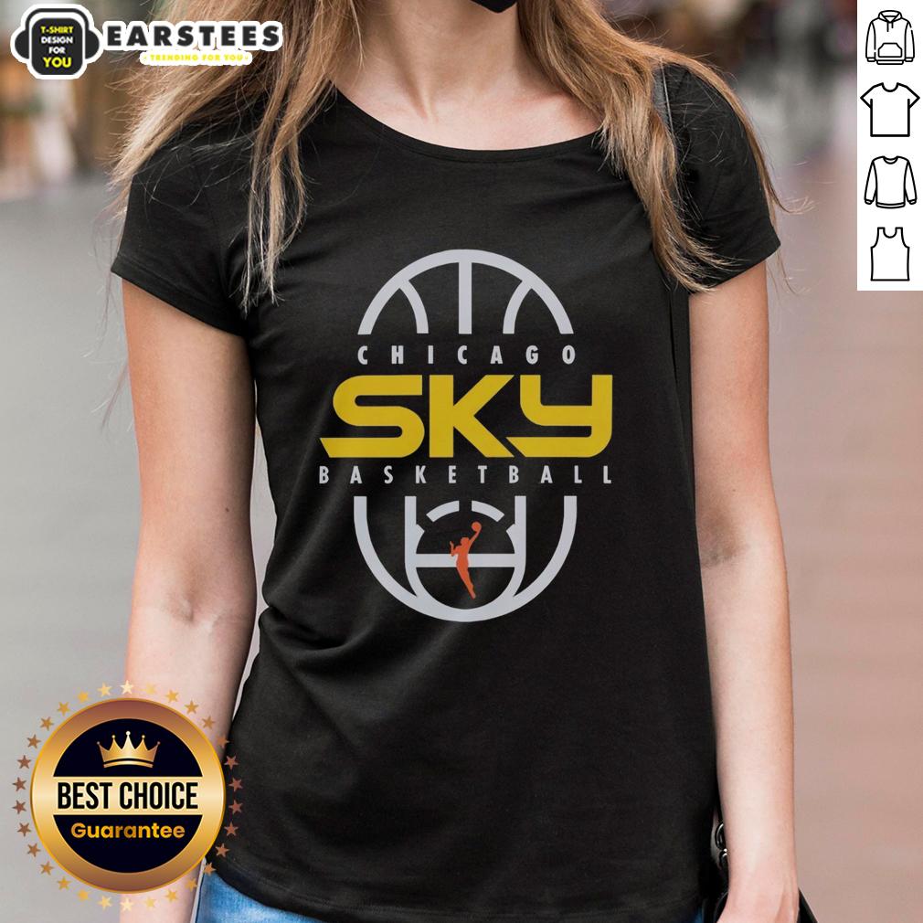 Official Chicago Sky Basketball 2026 On-Court Authentic Practice Logo T-Shirt - Image 3