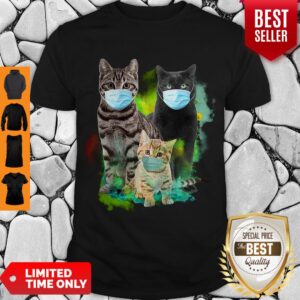 Cute Three Cats Wear Medical Mask Shirt