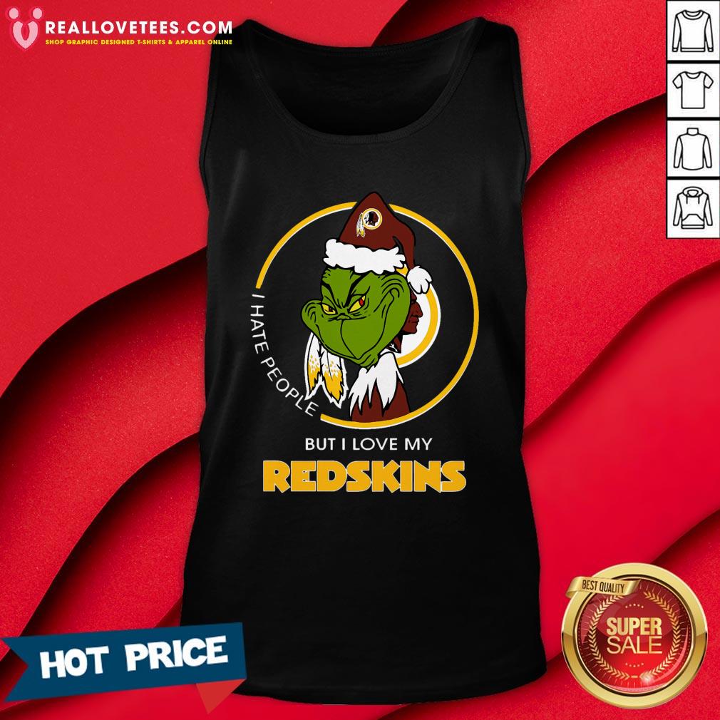 Good I Hate People But I Love My Washington Redskins Grinch Shirt - Image 2