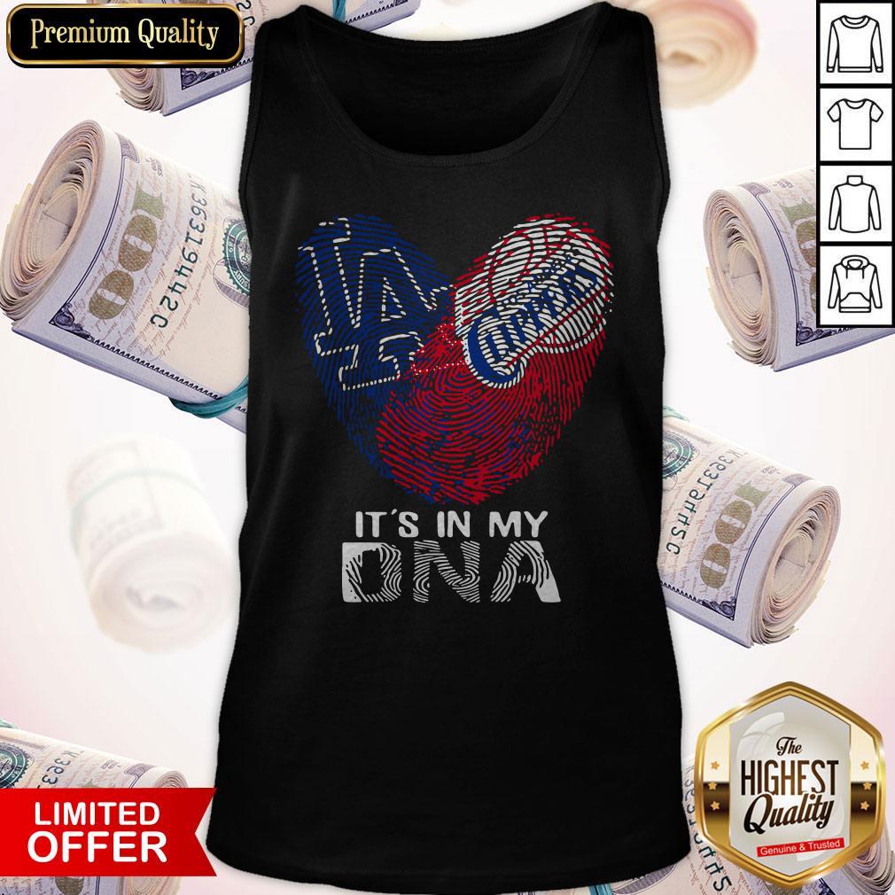 Los Angeles Clippers And Los Angeles Dodgers It’s In My DNA Heart Shirt - Image 4